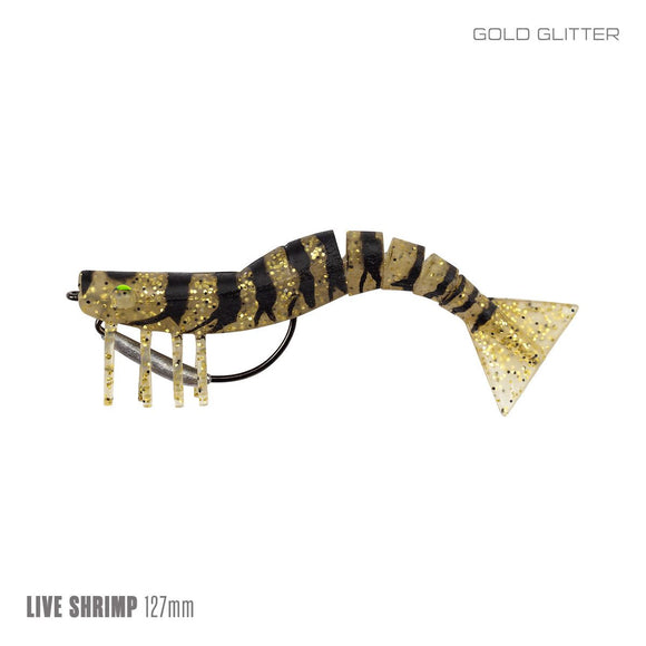 LIVE SHRIMP 127MM GOLD GLITTER