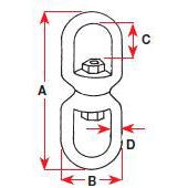 SWIVEL EYE & EYE 8MM S/S G316