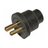 PLUG RUBBER WITH 2 PIN BRASS CONTACTS