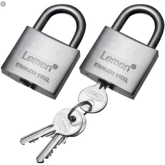 PADLOCK STAINLESS 2 X 30MM KEYED ALIKE