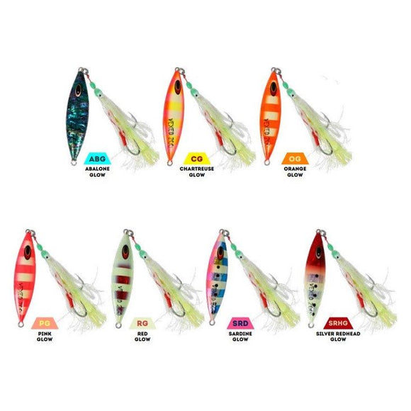 VEXED DHU DROP JIG 80GM CHART/GLOW